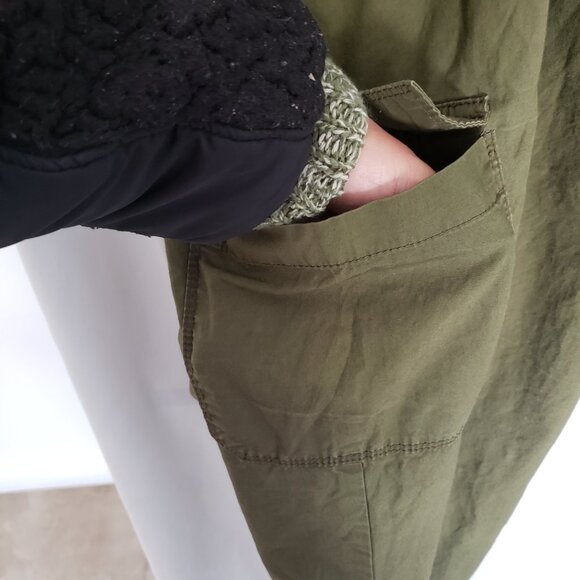 Woman Army Green button zip Pockets Cargo Pants - Picture 9 of 12